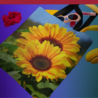 Saulespuķes uz Auduma maisiņiem