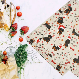 TIKAI 50 gab. || Lina dvielis | Svētku taksīši 46 * 70 cm Lina dvielis (2)