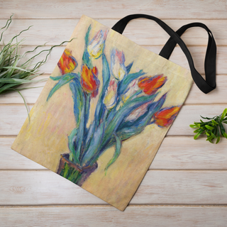 Lina vai kokvilnas auduma maisiņš «Vase Of Tulips» | Kolekcija «Claude Monet»
