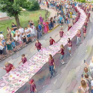 Tukuma Rožu svētku maisiņš – radīts no 50 metrus gara karoga | diz. 3