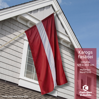 Latvijas karogs fasādei | 125 * 250 cm | NordTEX6 audums