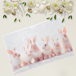 Lina dvielis - galda dekors | Mazie Lieldienu zaķēni