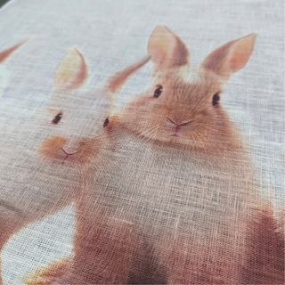 Lina dvielis - galda dekors | Mazie Lieldienu zaķēni