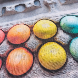 Lina dvielis - galda dekors | Olu krāsošanas laiks