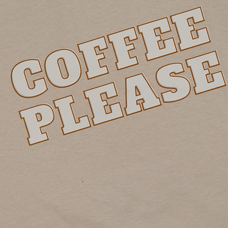 Kokvilnas T-krekls "Coffee Please" | smilšu krāsas