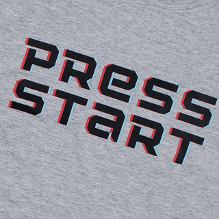 Kokvilnas T-krekls "Press Start" | pelēks